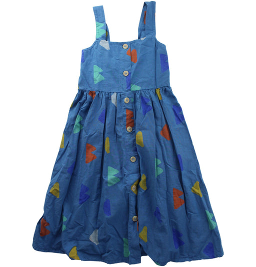 A Blue Sleeveless Dresses from Bobo Choses in size 6T for girl. (Front View)