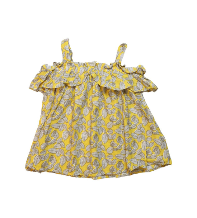 A Yellow Sleeveless Tops from Mayoral in size 7Y for girl. (Back View)