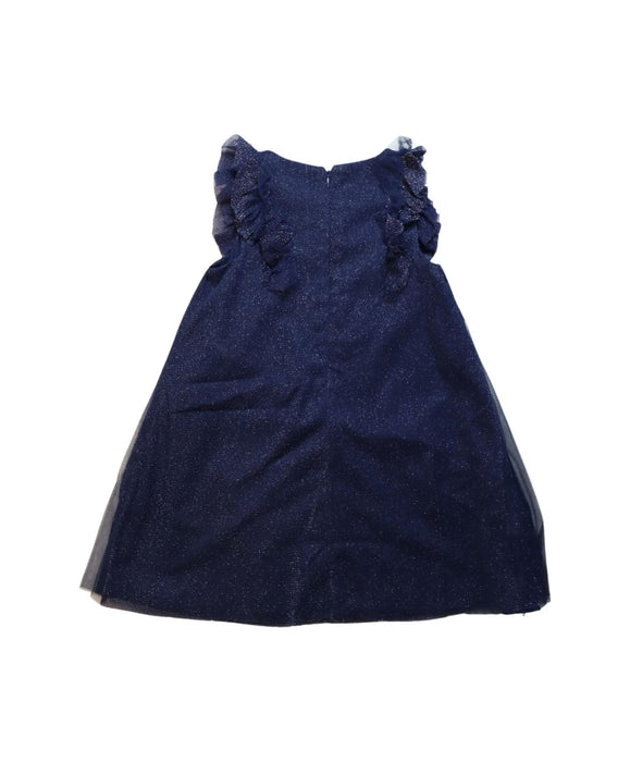 A Navy Sleeveless Dresses from Tahari in size 5T for girl. (Back View)