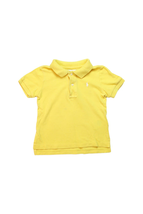 A Yellow Short Sleeve Polos from Ralph Lauren in size 12-18M for boy. (Front View)