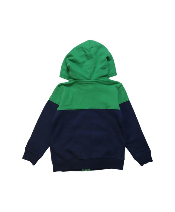 A Navy Hooded Sweatshirts from Roots in size 5T for boy. (Back View)