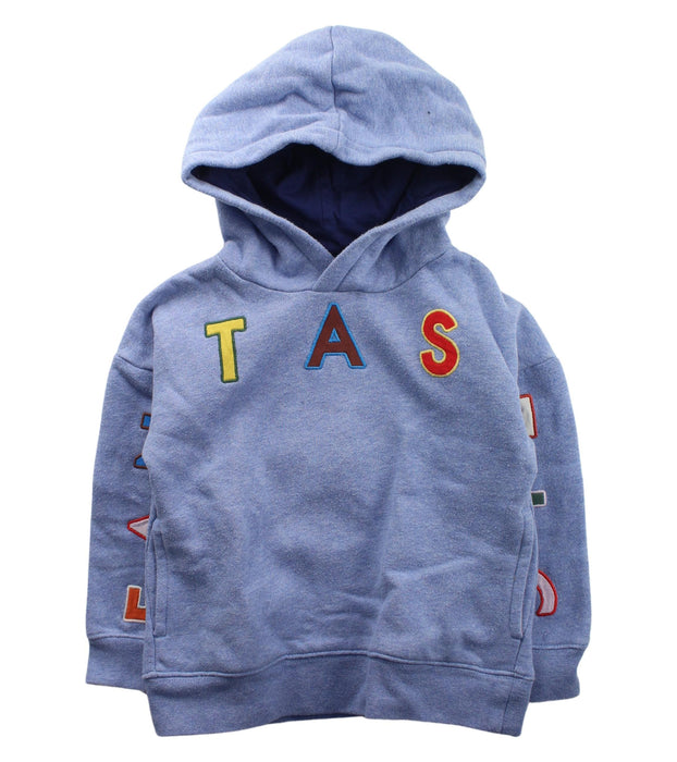 A Blue Hooded Sweatshirts from Boden in size 3T for boy. (Front View)