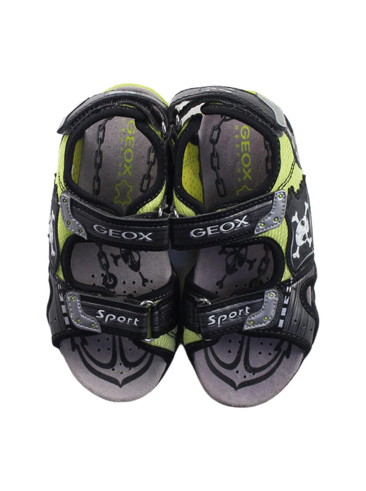 A Black Sandals from Geox in size 4T for boy. (Back View)