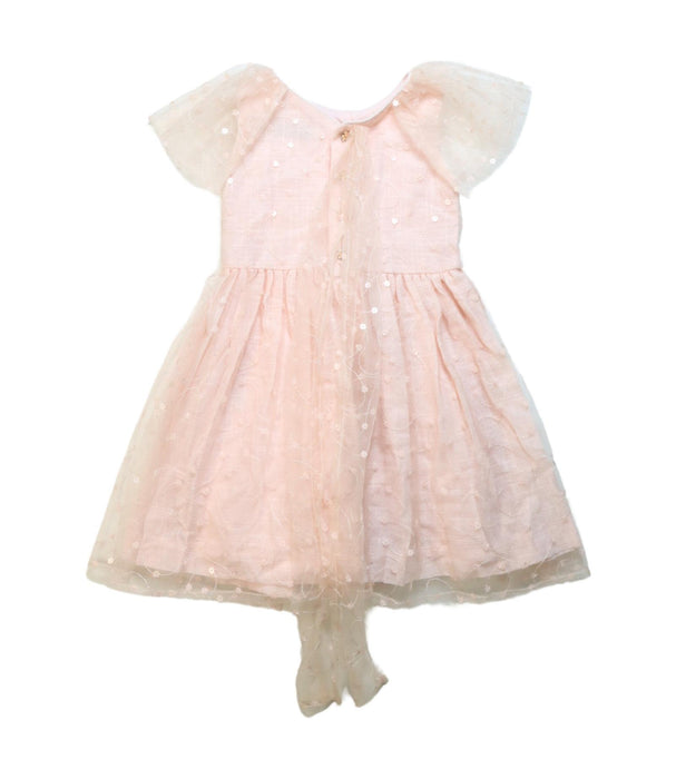 A Pink Short Sleeve Dresses from Pili Carrera in size 4T for girl. (Back View)