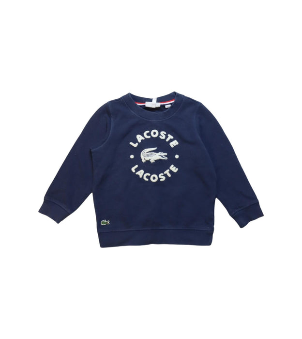 A Navy Crewneck Sweatshirts from Lacoste in size 5T for boy. (Front View)