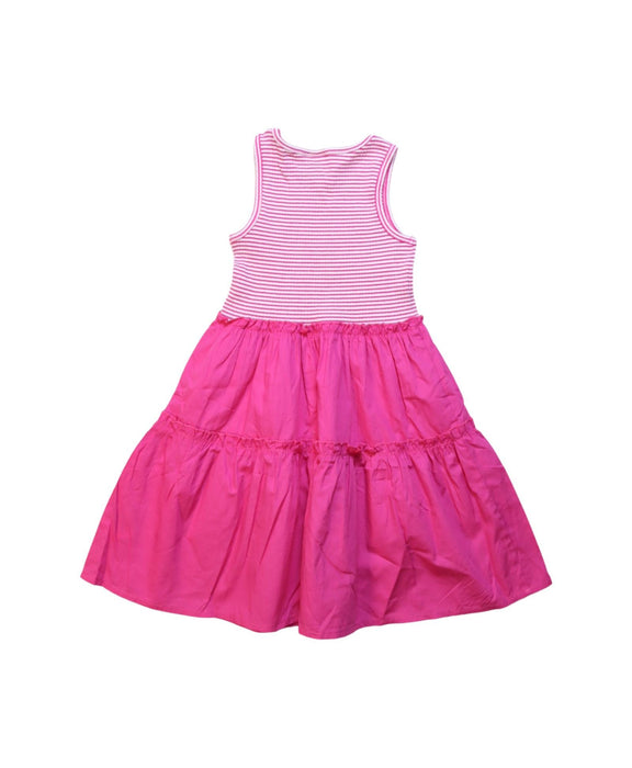 A Pink Sleeveless Dresses from Seed in size 4T for girl. (Back View)