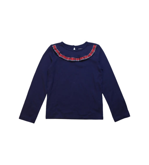 A Navy Long Sleeve Tops from Janie & Jack in size 5T for girl. (Front View)