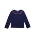 A Navy Long Sleeve Tops from Janie & Jack in size 5T for girl. (Front View)