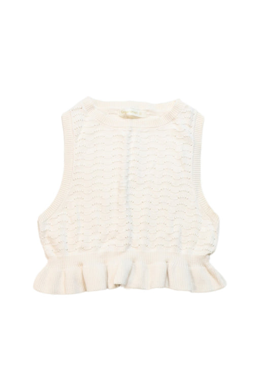 A Beige Sleeveless Tops from Gingersnaps in size 4T for girl. (Front View)