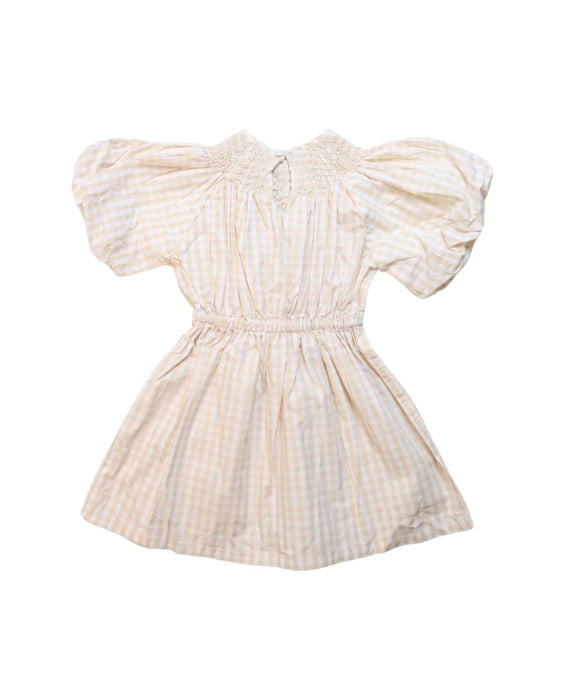 A Beige Short Sleeve Dresses from Gingersnaps in size 4T for girl. (Back View)