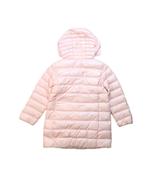 A Pink Puffer/Quilted Coats & Outerwear from Moncler in size 4T for girl. (Back View)