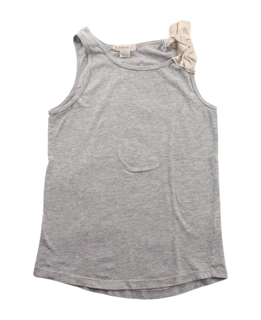 A Grey Sleeveless Tops from Crewcuts in size 4T for girl. (Front View)