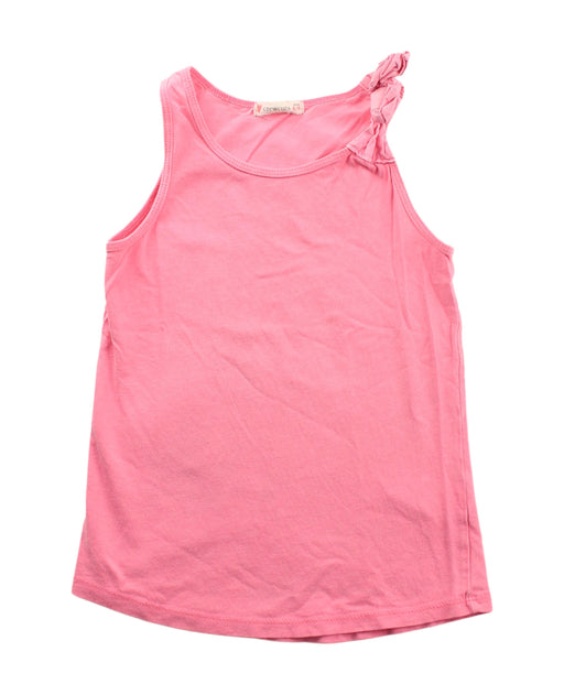 A Pink Sleeveless Tops from Crewcuts in size 4T for girl. (Front View)