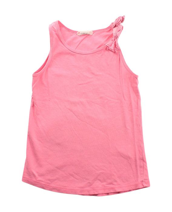 A Pink Sleeveless Tops from Crewcuts in size 4T for girl. (Front View)