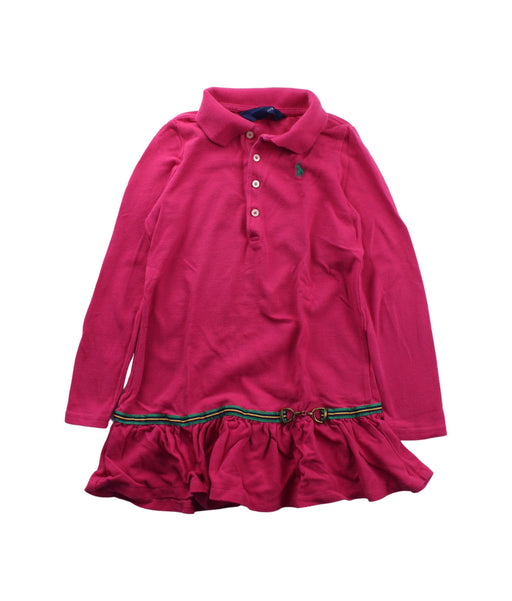 A Pink Long Sleeve Dresses from Ralph Lauren in size 5T for girl. (Front View)