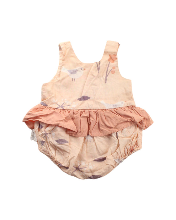 A Orange Sleeveless Bodysuits from Mimi Mono in size 12-18M for girl. (Back View)