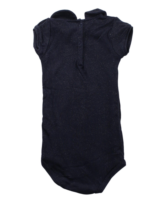 A Blue Short Sleeve Bodysuits from Petit Bateau in size 12-18M for girl. (Back View)