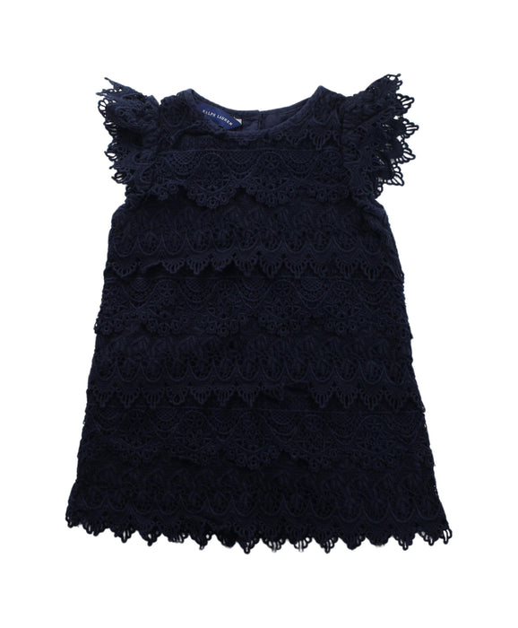 A Blue Short Sleeve Dresses from Ralph Lauren in size 12-18M for girl. (Front View)