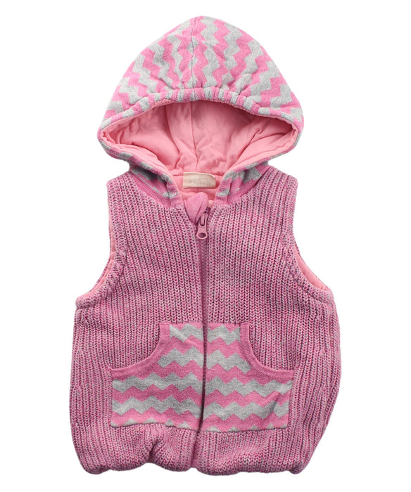 A Pink Sweater Vests from CIGOGNE Bébé in size 6-12M for girl. (Front View)