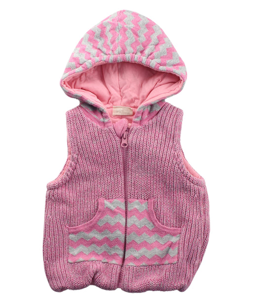 A Pink Sweater Vests from CIGOGNE Bébé in size 6-12M for girl. (Front View)