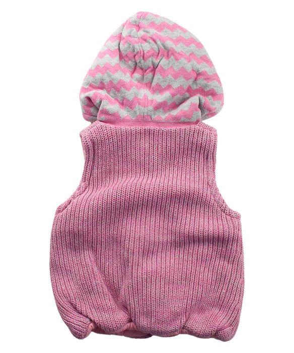 A Pink Sweater Vests from CIGOGNE Bébé in size 6-12M for girl. (Back View)