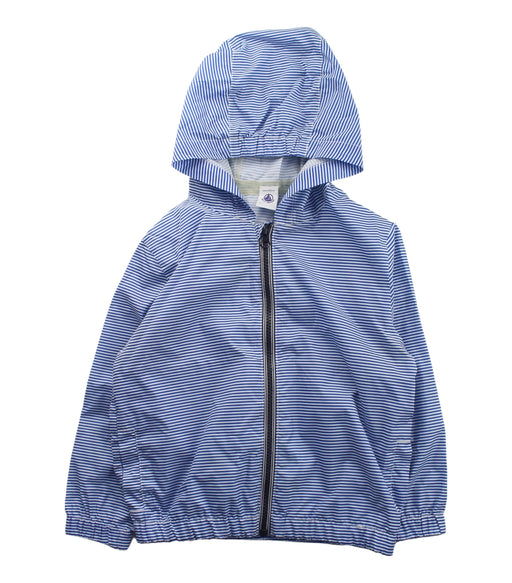 A Blue Lightweight Jackets from Petit Bateau in size 4T for boy. (Front View)