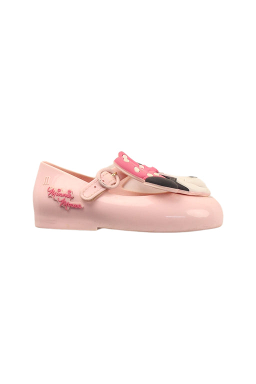 A Pink Flats from Mini Melissa in size 3T for girl. (Front View)