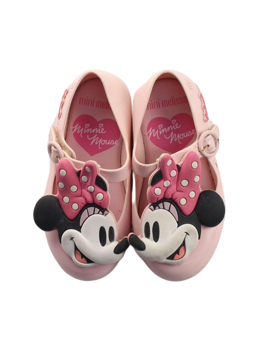 A Pink Flats from Mini Melissa in size 3T for girl. (Back View)
