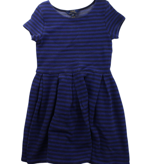 A Blue Short Sleeve Dresses from Polo Ralph Lauren in size 8Y for girl. (Front View)