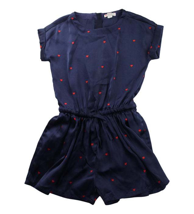 A Blue Short Sleeve Rompers from Crewcuts in size 8Y for girl. (Front View)