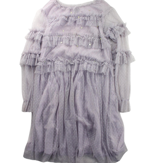 A Purple Long Sleeve Dresses from Velveteen in size 8Y for girl. (Front View)