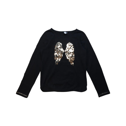 A Black Long Sleeve T Shirts from 3Pommes in size 9Y for girl. (Front View)