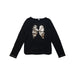 A Black Long Sleeve T Shirts from 3Pommes in size 9Y for girl. (Front View)