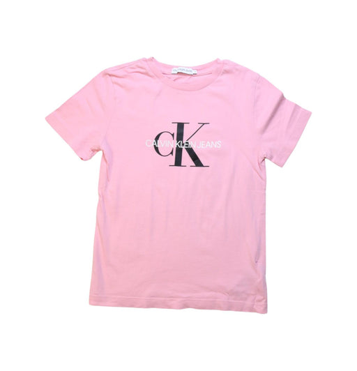 A Pink Short Sleeve T Shirts from Calvin Klein in size 8Y for girl. (Front View)