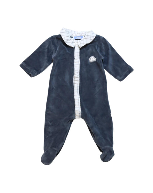 A Navy Onesies from Jacadi in size 0-3M for neutral. (Front View)