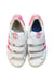 A Pink Sneakers from Adidas in size 7Y for girl. (Back View)