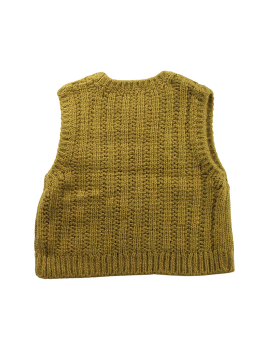 A Gold Sweater Vests from Claudine in size 12-18M for girl. (Back View)