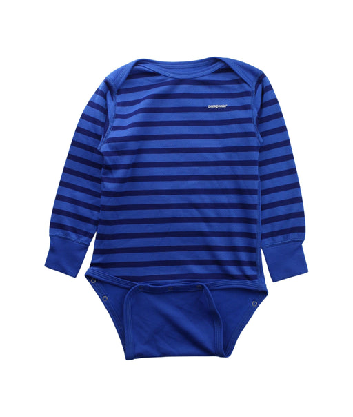 A Blue Long Sleeve Bodysuits from Patagonia in size 3T for boy. (Front View)