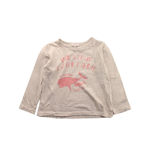 A Beige Long Sleeve T Shirts from Seed in size 3T for girl. (Front View)