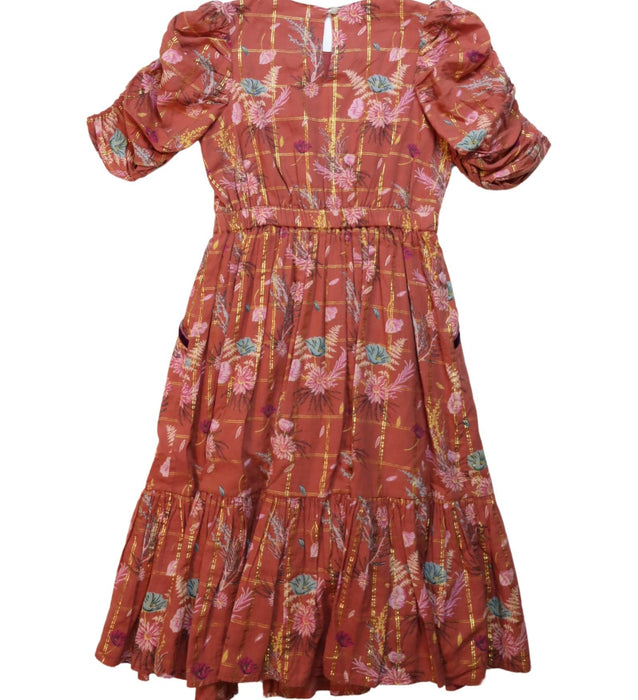 A Multicolour Short Sleeve Dresses from Velveteen in size 6T for girl. (Back View)