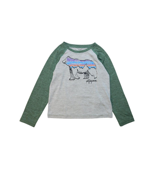 A Green Long Sleeve T Shirts from Patagonia in size 5T for boy. (Front View)