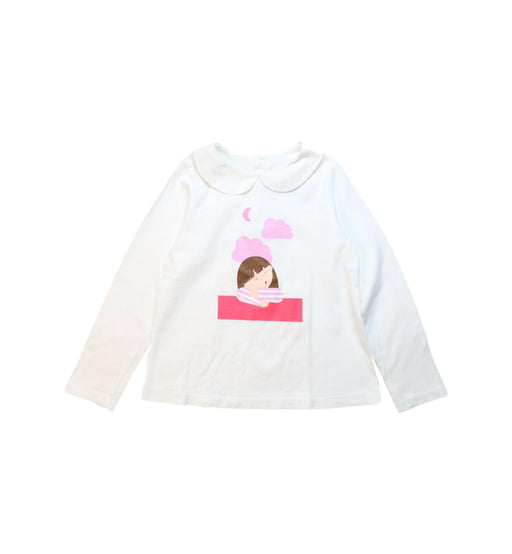 A White Long Sleeve Tops from Jacadi in size 8Y for girl. (Front View)