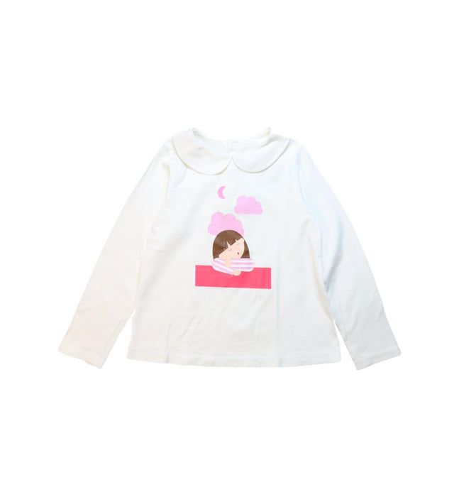 A White Long Sleeve Tops from Jacadi in size 8Y for girl. (Front View)