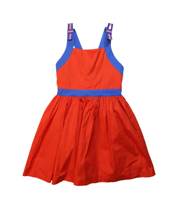 A Red Sleeveless Dresses from Jacadi in size 6T for girl. (Front View)