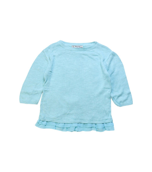 A Blue Knit Sweaters from Mayoral in size 4T for girl. (Front View)