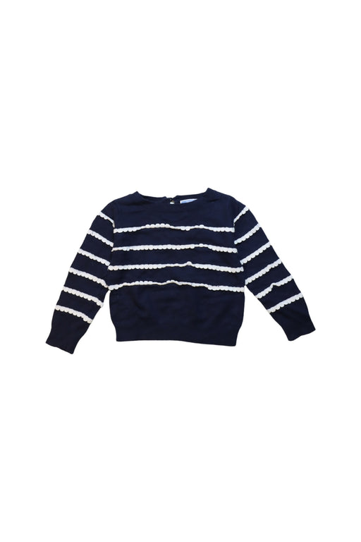 A Navy Knit Sweaters from Jacadi in size 4T for girl. (Front View)
