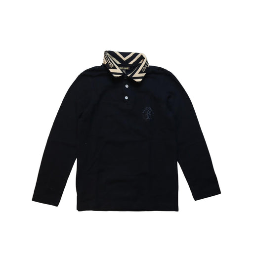A Black Long Sleeve Polos from Roberto Cavalli in size 5T for boy. (Front View)