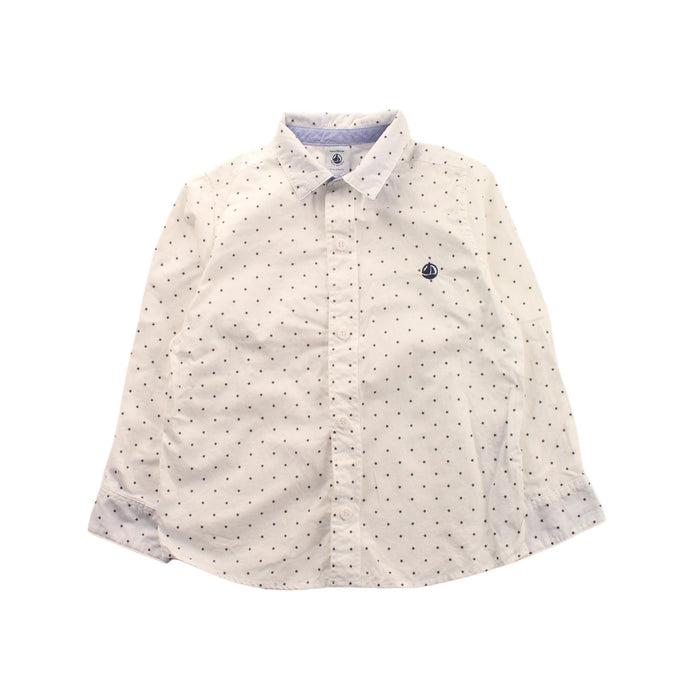 A Black Long Sleeve Shirts from Petit Bateau in size 4T for boy. (Front View)