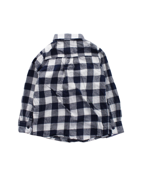 A Blue Long Sleeve Shirts from Petit Bateau in size 4T for boy. (Back View)