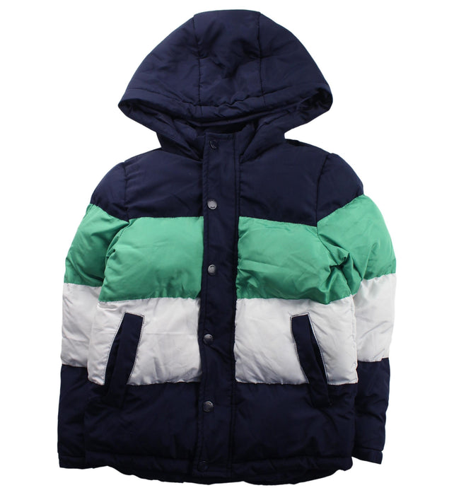 A Multicolour Puffer/Quilted Jackets from Seed in size 5T for boy. (Front View)